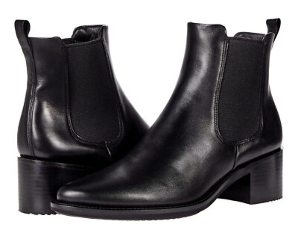 Ecco NWOB Shape 35 Sartorelle Chelsea Ankle Boot Black Leather Size 6.5 Cushion